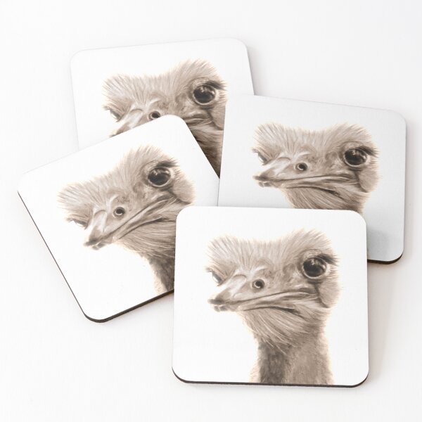 Item preview, Bird lovers Emu ostrich sepia black and white picture designed and sold by Julieford.
