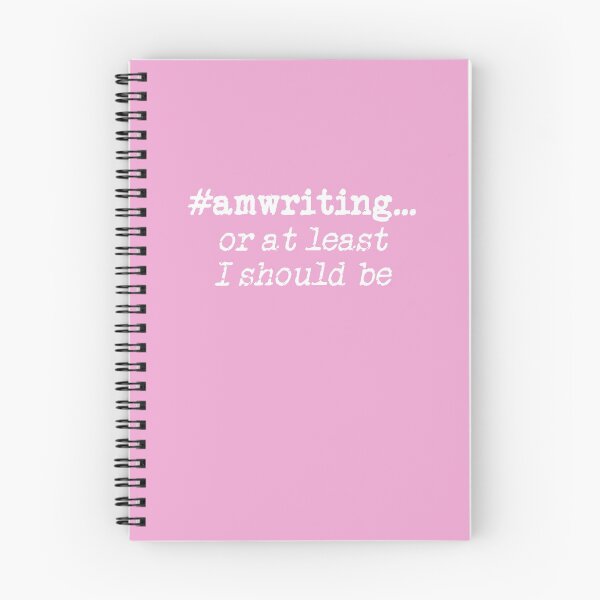 Item preview, #amwriting or at least I should be White on Pink designed and sold by TeaRoseWriter.
