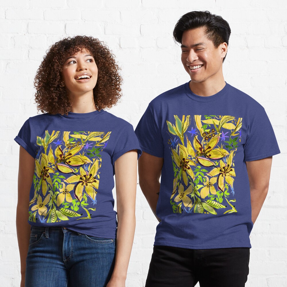 Hawaii Sings Yellow with Flowers Classic T-Shirt