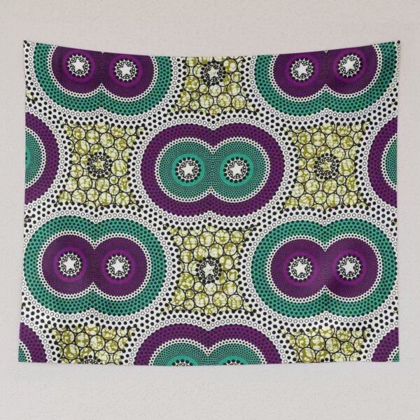 Item preview, Beautiful Purple and Teal African Wax Print designed and sold by africanvisuals.