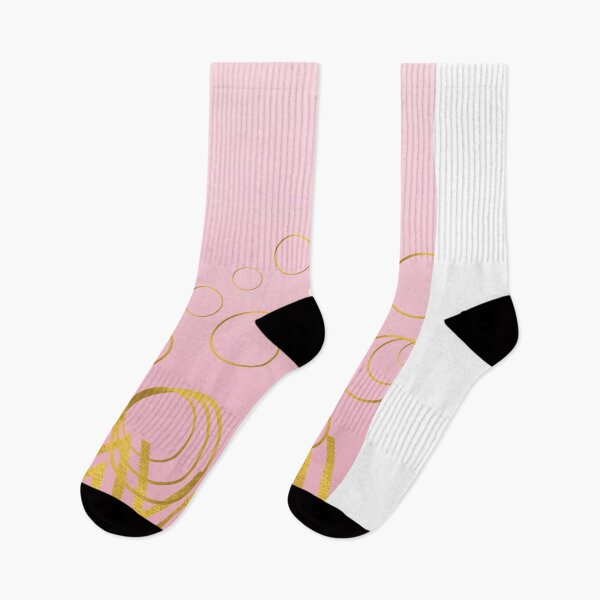 Item preview, Pink pattern with golden illustrations designed and sold by The Pattern Artist.