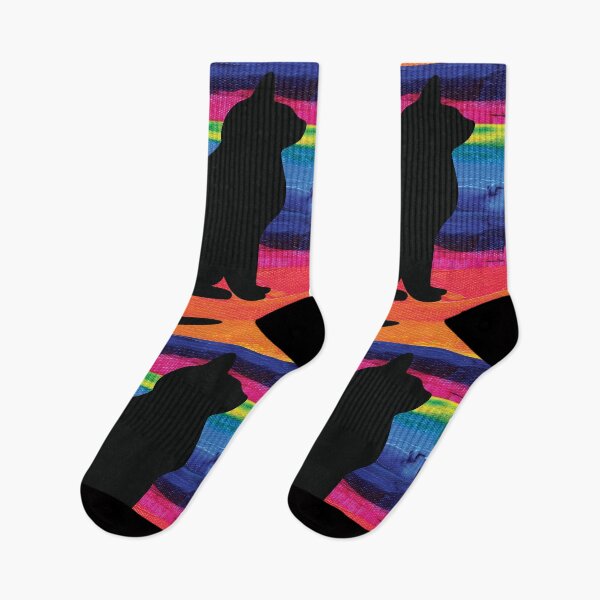 Item preview, Rainbow Collection Black Cat Colorful Unique Design designed and sold by spicygarb.