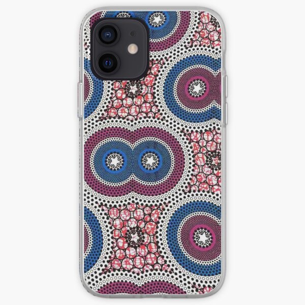 Beautiful Purple and Blue African Wax Print iPhone Soft Case