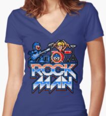 Rock, Man! Women's Fitted V-Neck T-Shirt