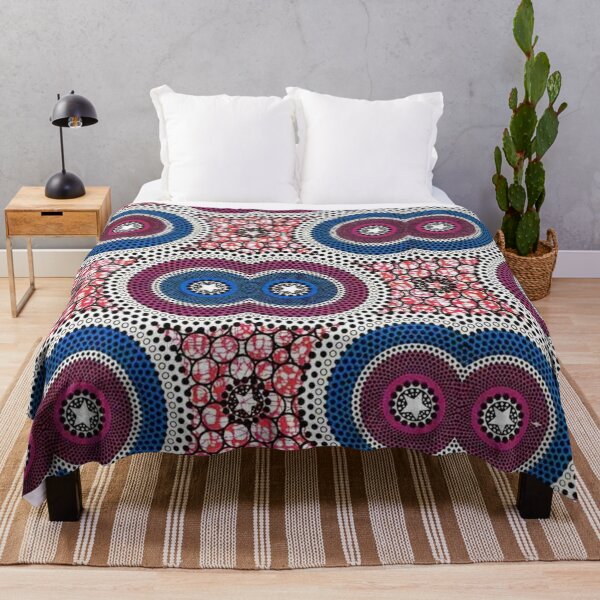 Item preview, Beautiful Purple and Blue African Wax Print designed and sold by africanvisuals.