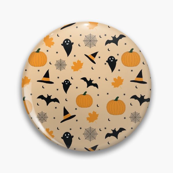 Item preview, Cute Halloween patterns orange pumpkin ghost & bats orange pastel halloween designed and sold by UniqueMw.