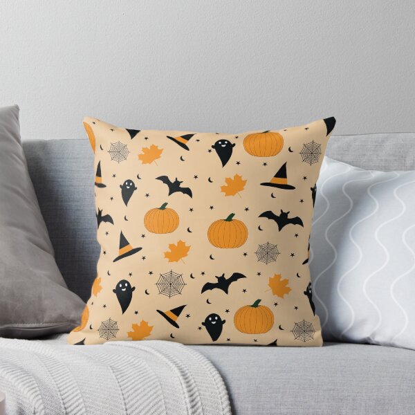 Item preview, Cute Halloween patterns orange pumpkin ghost & bats orange pastel halloween designed and sold by UniqueMw.