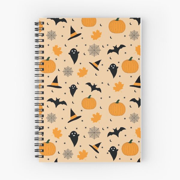 Item preview, Cute Halloween patterns orange pumpkin ghost & bats orange pastel halloween designed and sold by UniqueMw.