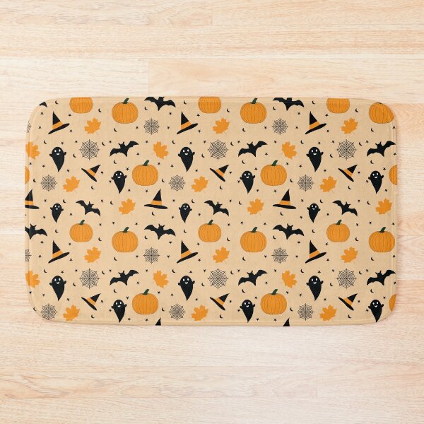 Item preview, Cute Halloween patterns orange pumpkin ghost & bats orange pastel halloween designed and sold by UniqueMw.
