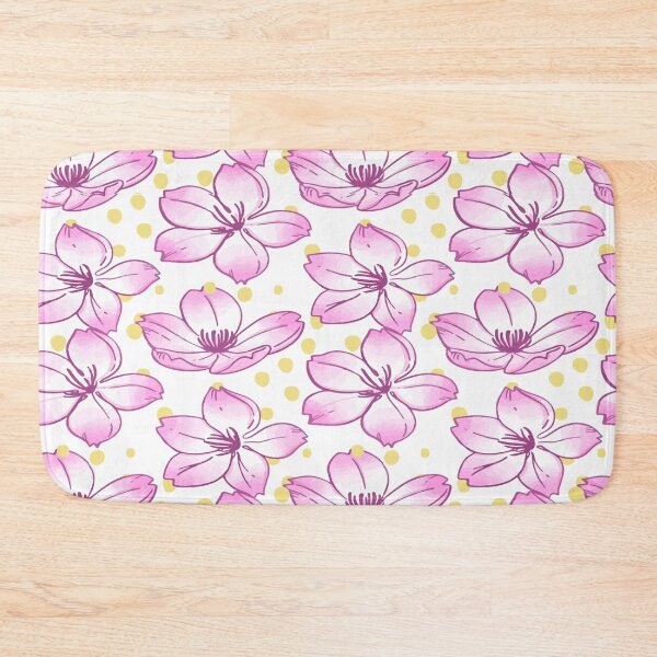 Item preview, cherry blossom bathmat designed and sold by virilamissa.