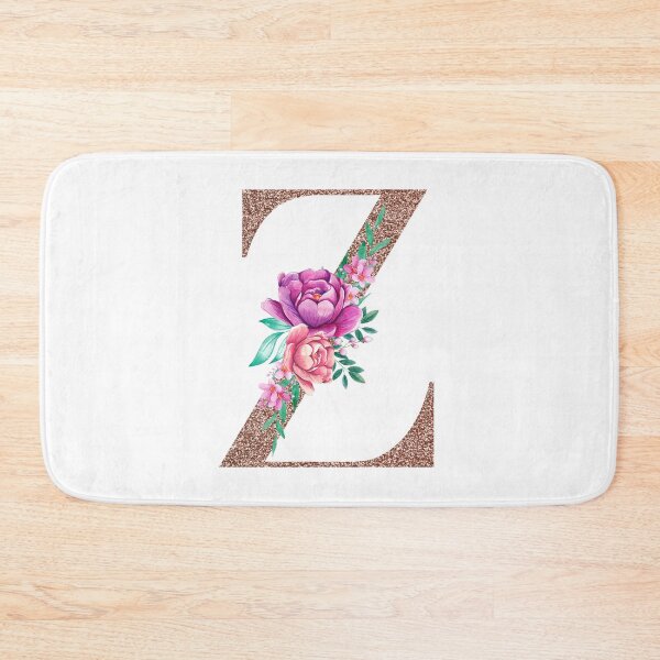 Item preview, Rose Gold Font with Floral Bouquet Monogram Z designed and sold by TheFamilyVan.