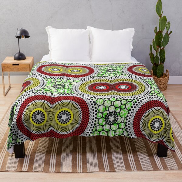 Item preview, Beautiful Green, Red and Yellow African Wax Print designed and sold by africanvisuals.