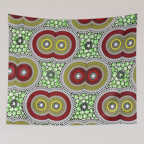Item preview, Beautiful Green, Red and Yellow African Wax Print designed and sold by africanvisuals.