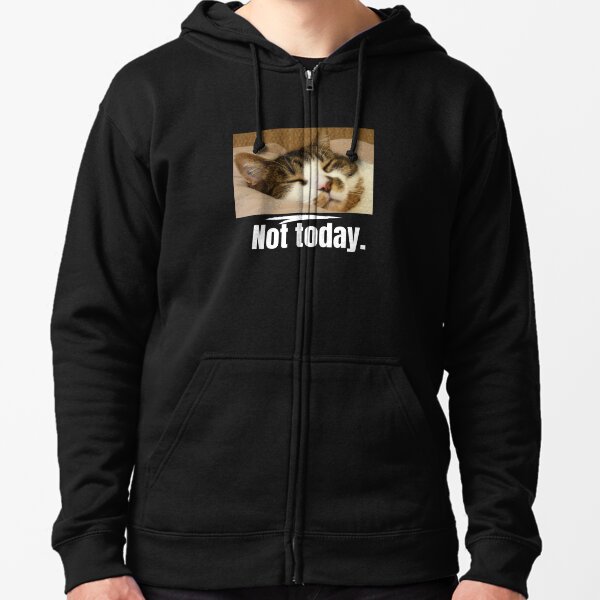 Not today cat hoodie with outlet ears