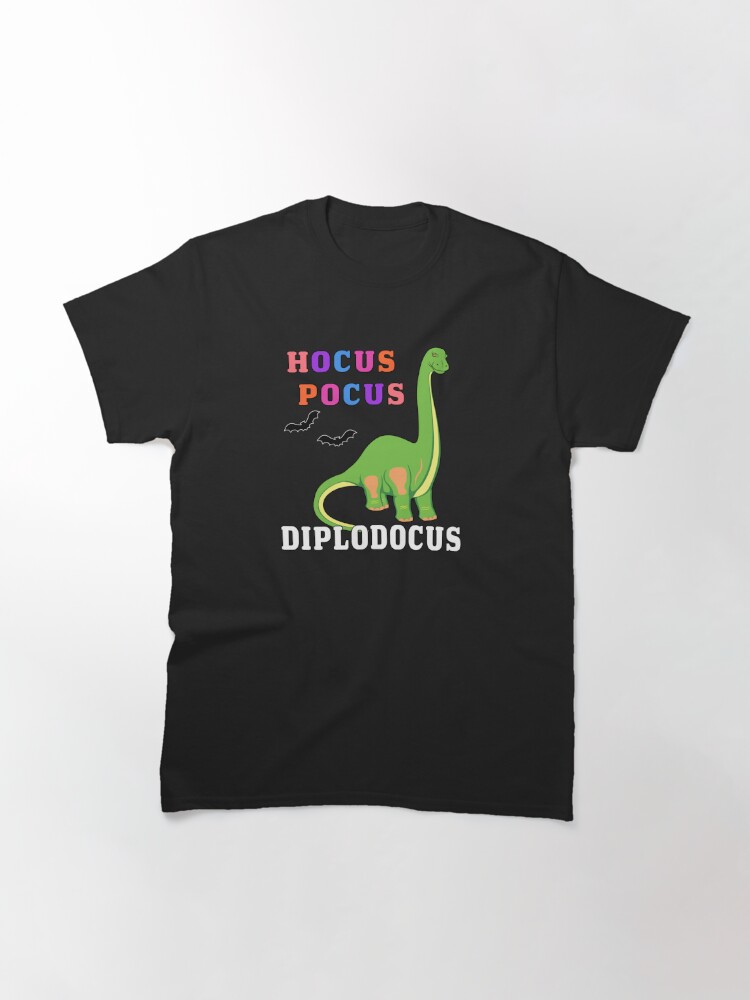 Alternate view of Hocus Pocus Diplodocus Prehistoric Dinosaur Spooky Bat. Classic T-Shirt