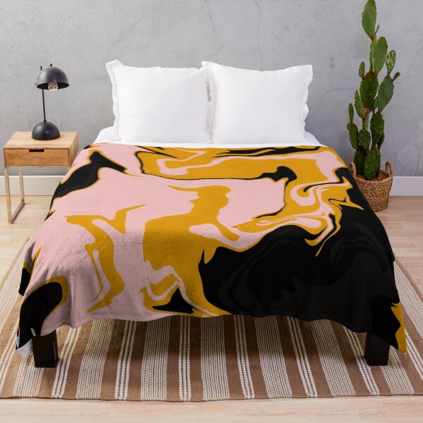 Item preview, Abstract Art - Marble -  Black Pink Yellow designed and sold by Geometricshow.