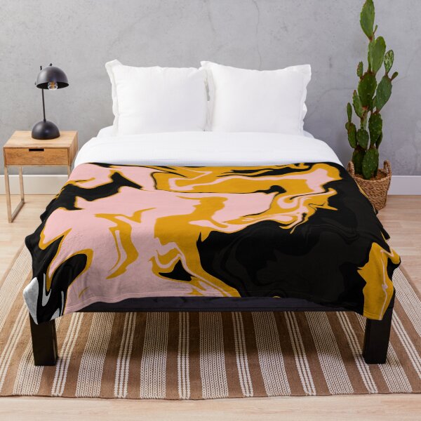 Aperçu de l'œuvre Art abstrait - Marbre - Noir Rose Jaune créée et vendue par Geometricshow.