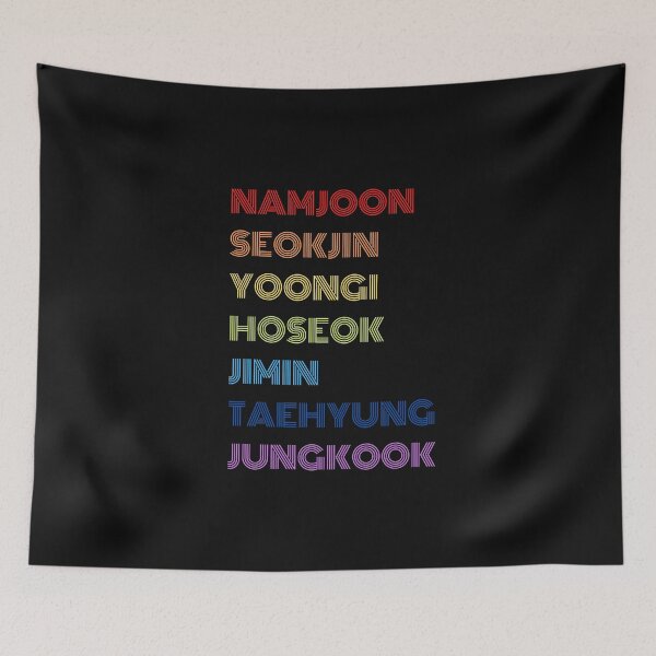 Item preview, Retro typography bts members name design designed and sold by Junsu Lim.