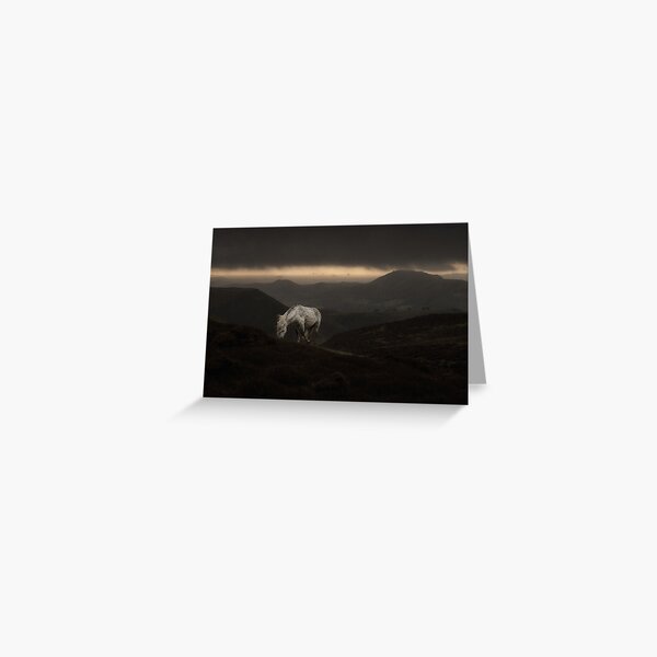 Wild White Horse Of The Shropshire Hills Greeting Card