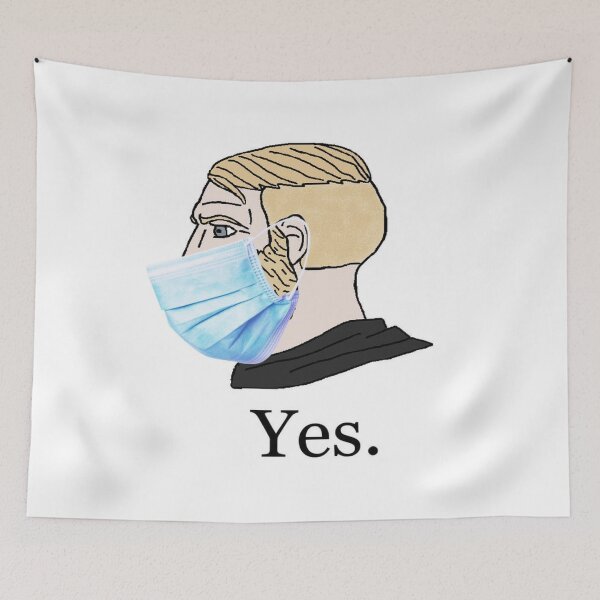 Item preview, Yes Chad Meme With Face Mask Meme designed and sold by cnon626.