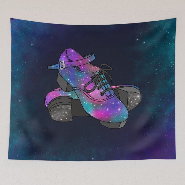 Item preview, Irish Dance Shoes - Sparkly Stars - Galaxy Space Jig Shoes designed and sold by theBlueKazoo.