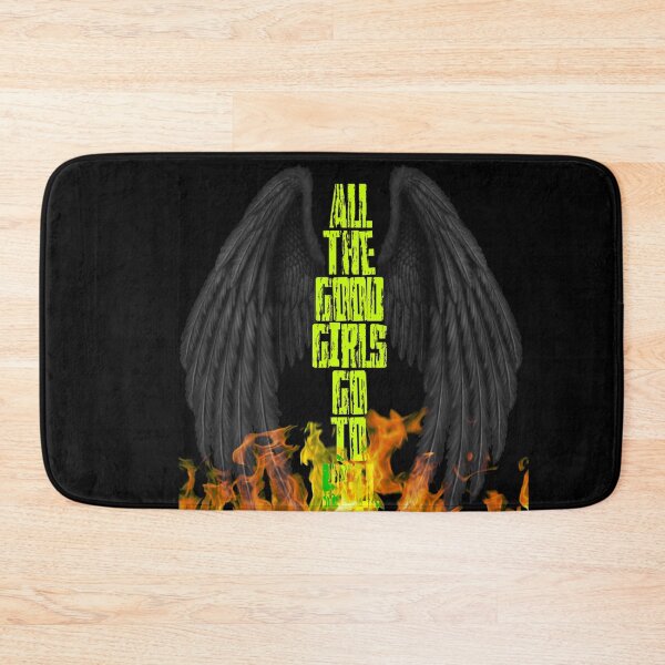 Item preview, All the good girls go to hell green acid flames designed and sold by MusicPopCulture.