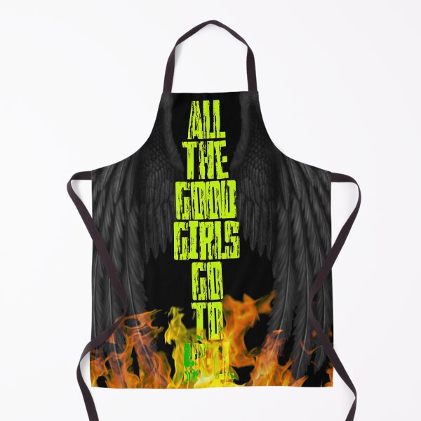 Item preview, All the good girls go to hell green acid flames designed and sold by MusicPopCulture.