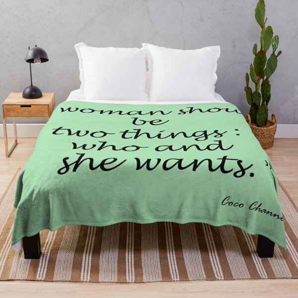 Coco Chanel Quote Throw Blanket