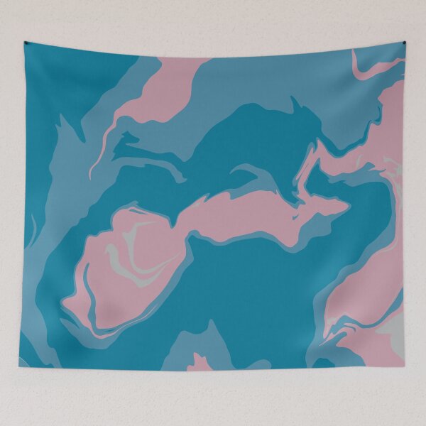 Item preview, Abstract Art - Marble - Pink Blue designed and sold by Geometricshow.