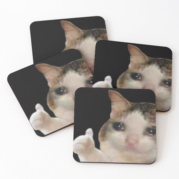 Cat Meme Coaster Funny Striped Cat Coaster Surprised Kitty 