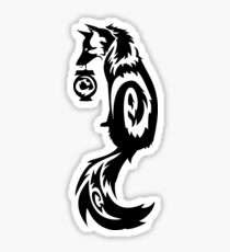 Fox Kitsune Tribal with Spirit Lantern Sticker