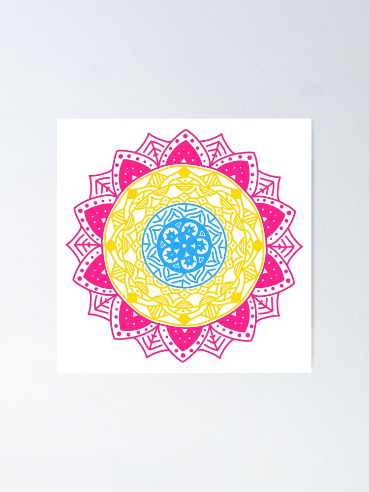 Pansexual Pride Mandala Poster For Sale By Salty Parabola Redbubble