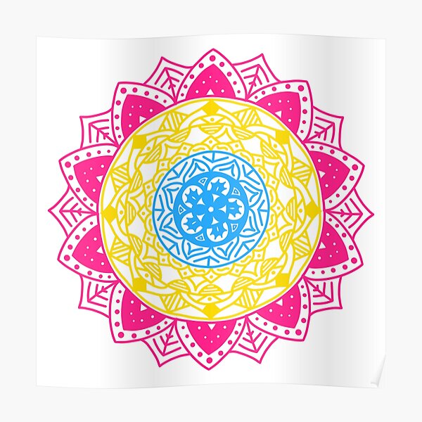 Pansexual Pride Mandala Poster For Sale By Salty Parabola Redbubble