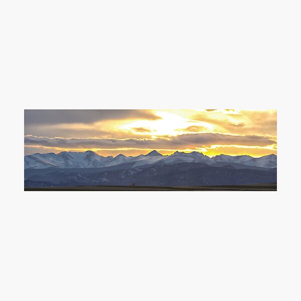 Colorado Front Range Panorama Gold Photographic Print