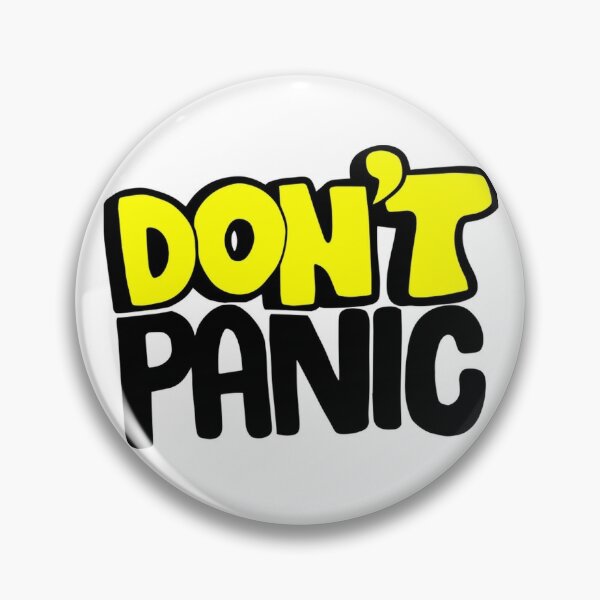 DON'T PANIC Button 2.25 Badge Pin HHGG D Adams Hitchhiker's Guide to the  Galaxy