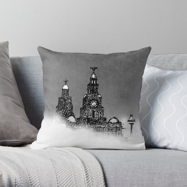 Liver Buildings Throw Pillow