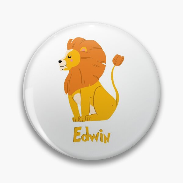 Item preview, Edwin Lion Baby Boy Wild Animal Name designed and sold by HelloFromAja.