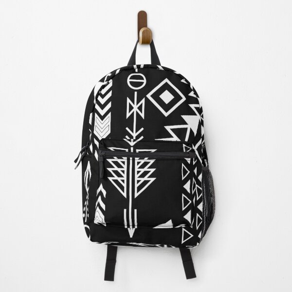 Item preview, Classical tribal print American tribe symbols design in black and white designed and sold by mashmosh.