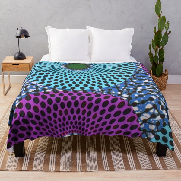 Item preview, Purple and Teal African Wax Print designed and sold by africanvisuals.