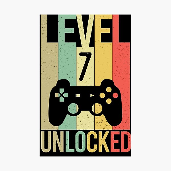 Item preview, Level 7 Unlocked Video Gamer Birthday 7th designed and sold by khaled11591.