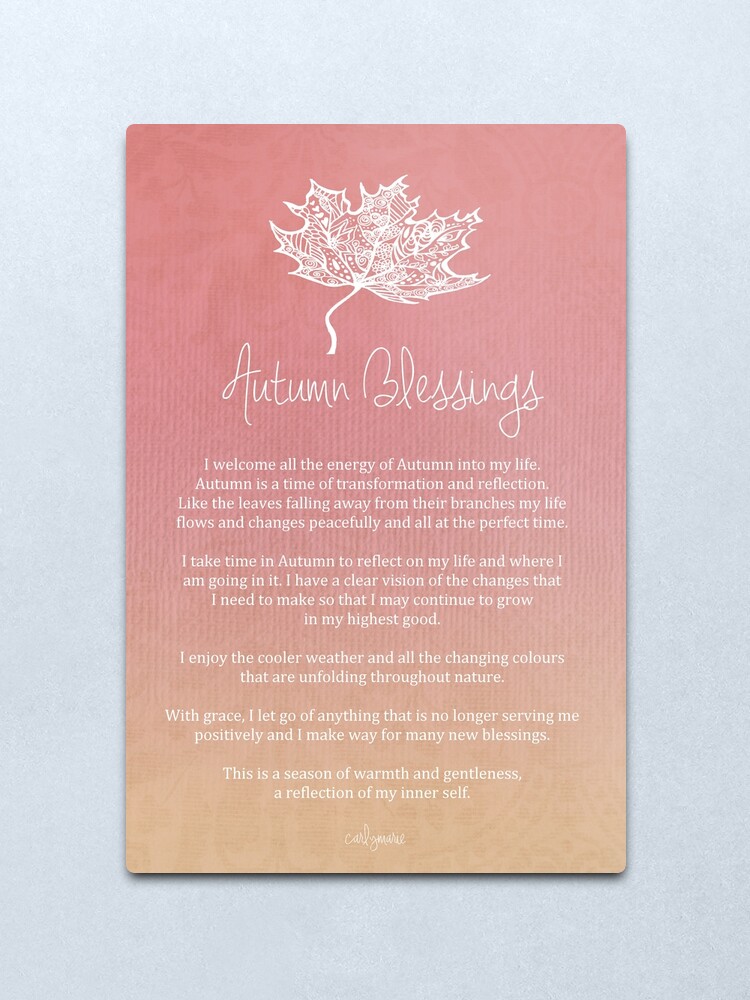 Alternate view of Affirmation - Autumn Blessings Metal Print