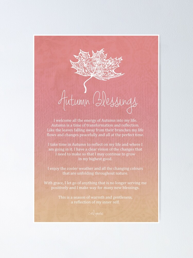 Alternate view of Affirmation - Autumn Blessings Poster