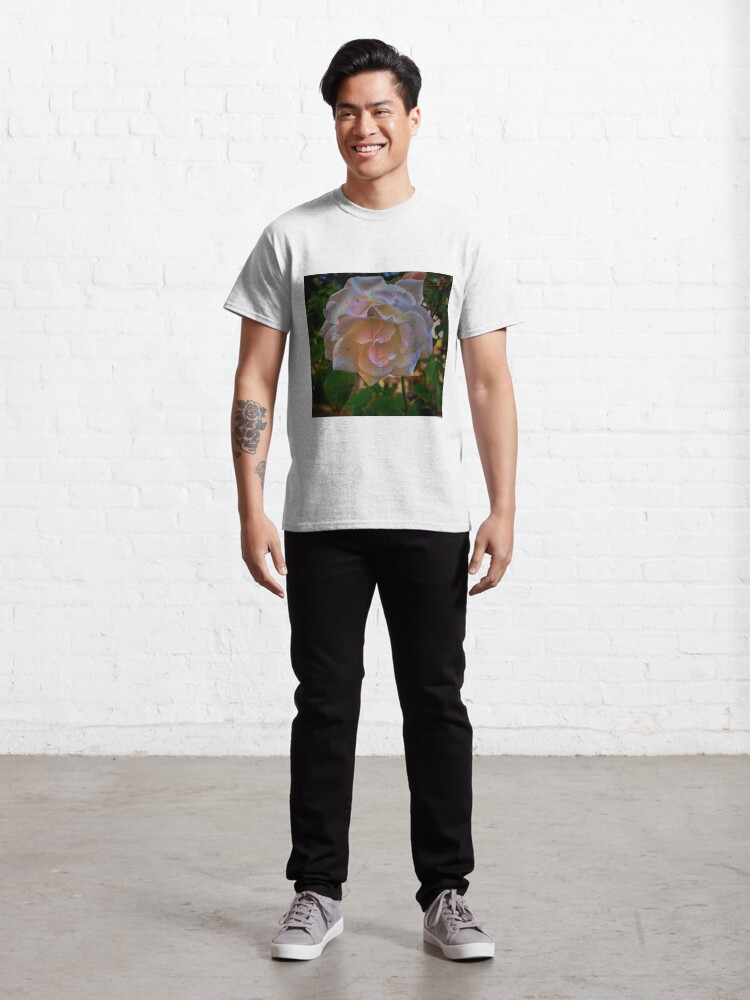 Alternate view of White roses on a Blue sky By Yannis Lobaina Classic T-Shirt