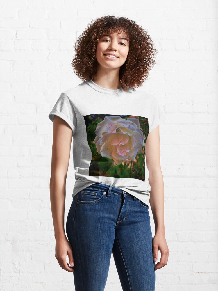 Alternate view of White roses on a Blue sky By Yannis Lobaina Classic T-Shirt