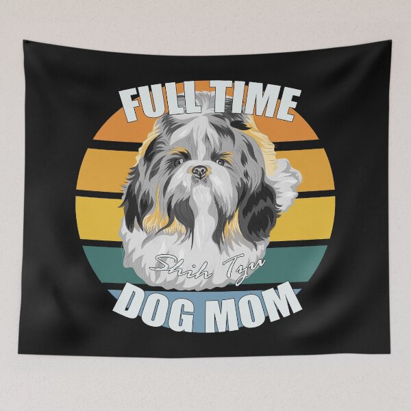 Item preview, Full Time Shih Tzu Dog Mom- Retro Vintage Sunset designed and sold by EvaWolf.