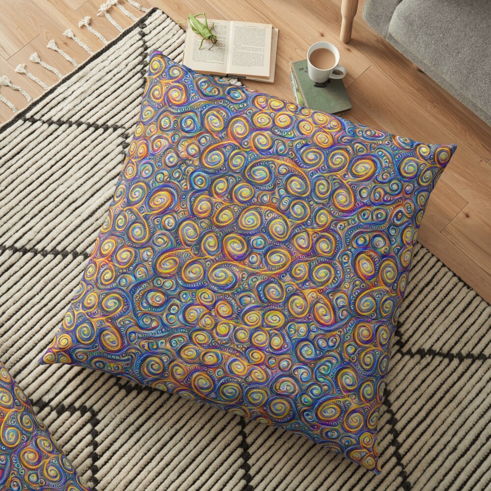 Grapes #DeepDream #Art Floor Pillow