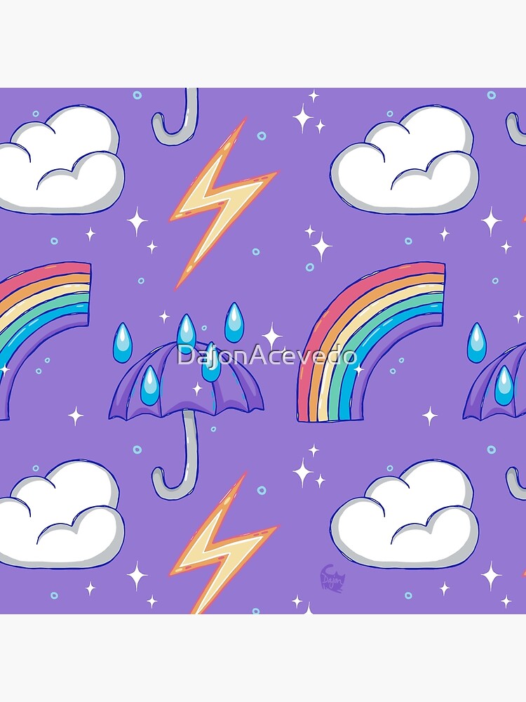 Disover Umbrella Rainbow emoji Pattern Premium Matte Vertical Poster