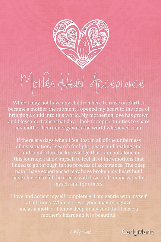 "Affirmation - Mother Heart Acceptance" by CarlyMarie | Redbubble