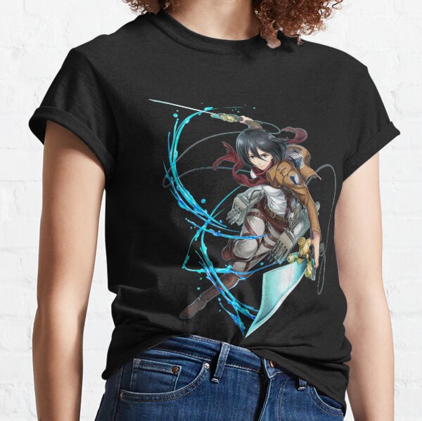 Mikasa Ackerman lucha Attack on titans Camiseta clásica