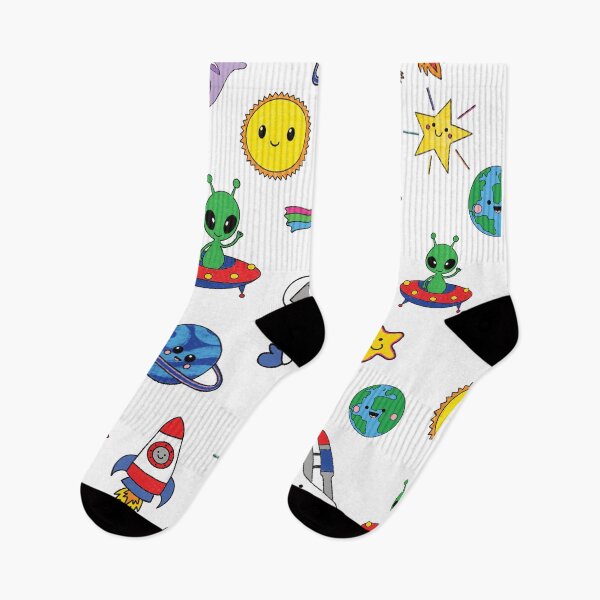 Item preview, Outer space doodles pattern astronaut aliens planets stars designed and sold by JoyfulJen.